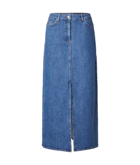 Denim Maxi Skirt - Blue