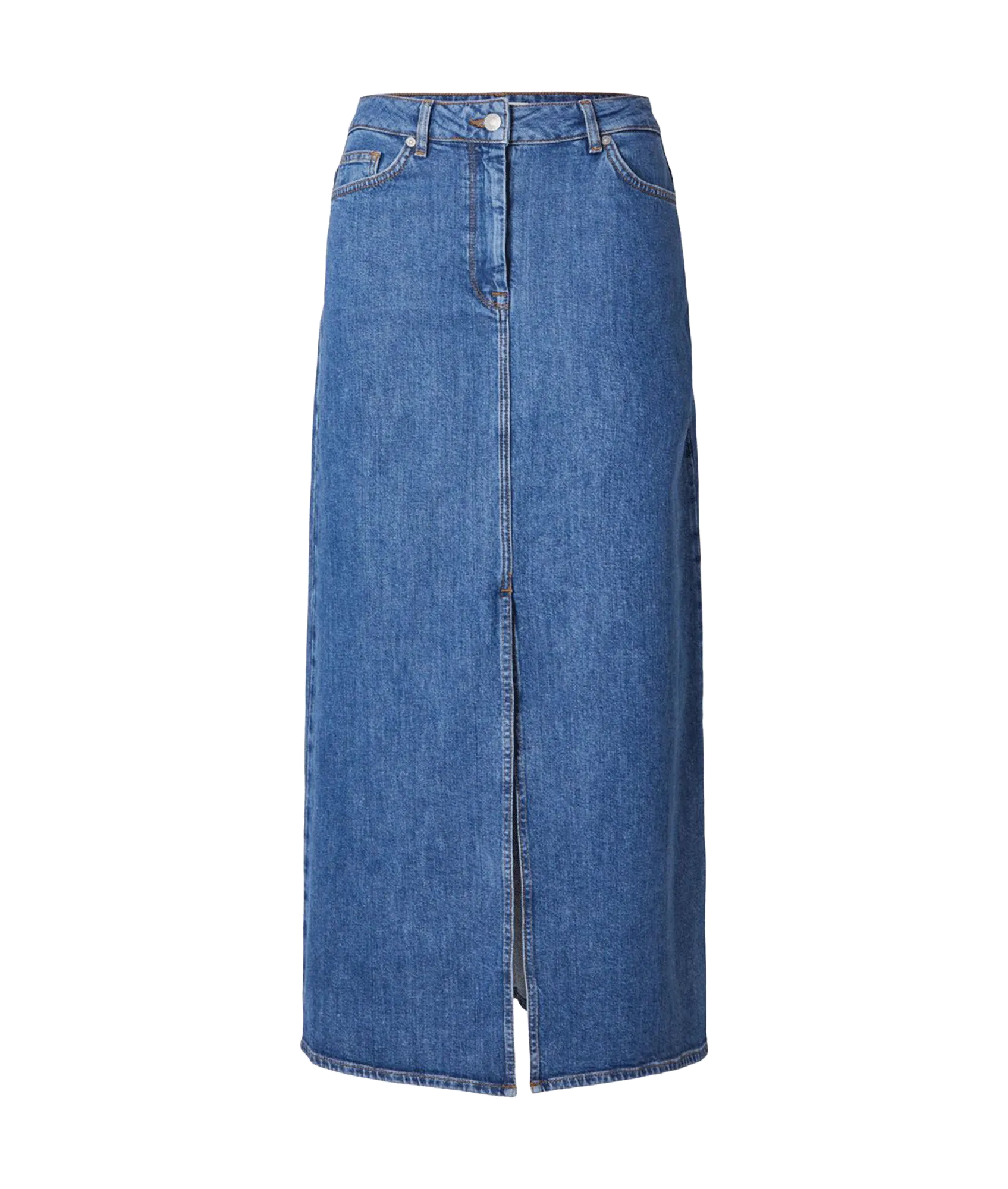 Denim Maxi Skirt - Blue