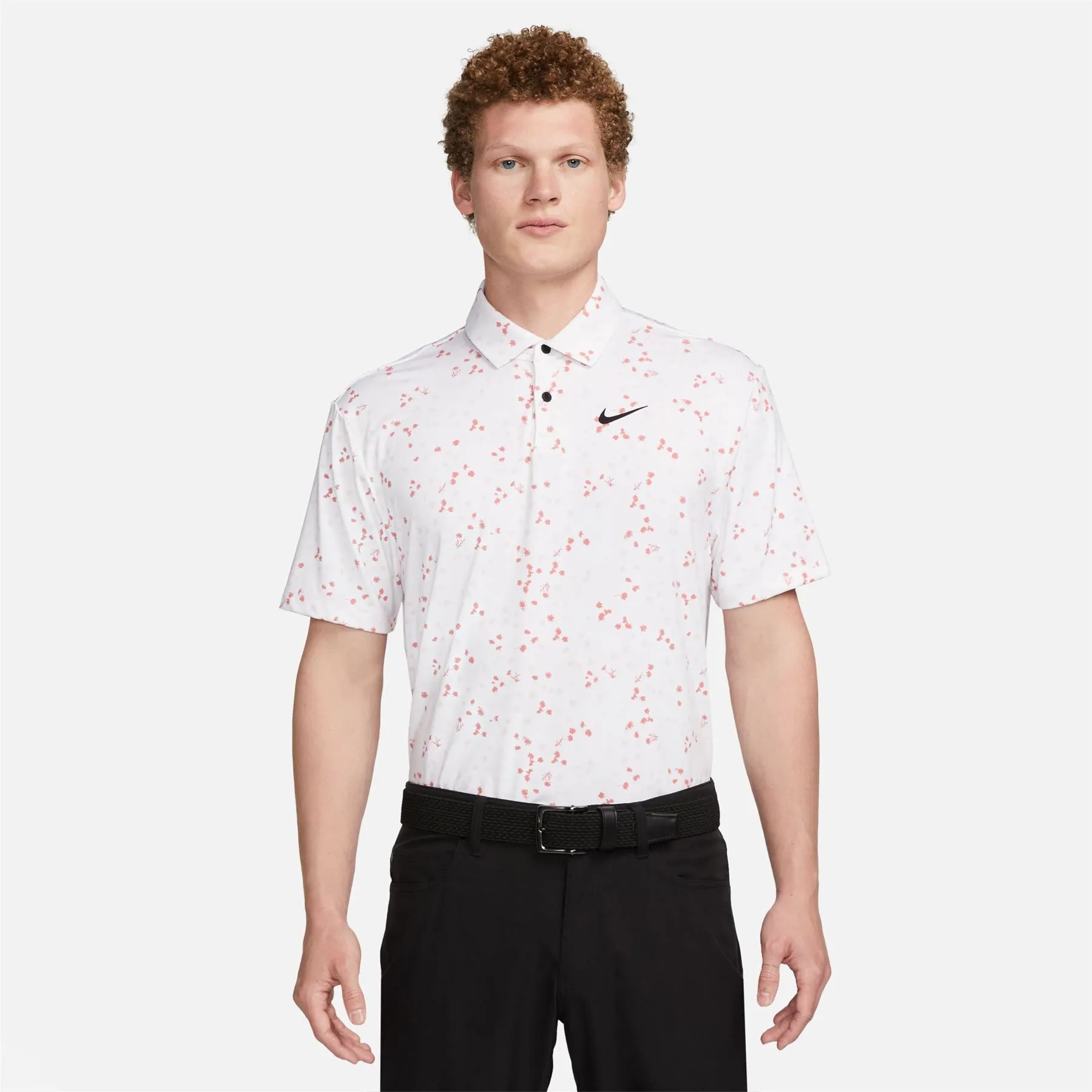 Dri-Fit Tour Micro Floral Polo White/Black - AW23