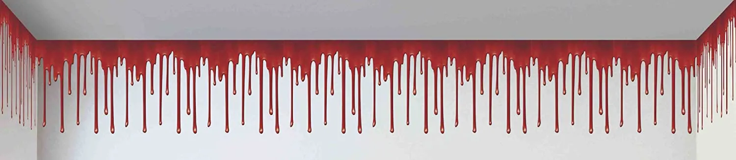 Dungeon Decor Wall Border Backdrop, 100', Dripping Blood