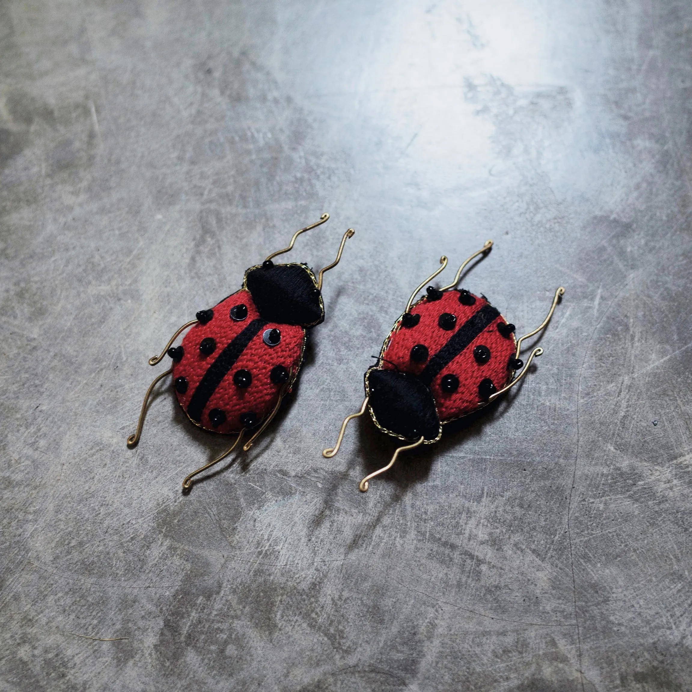 Elena Lady Bug Brooch