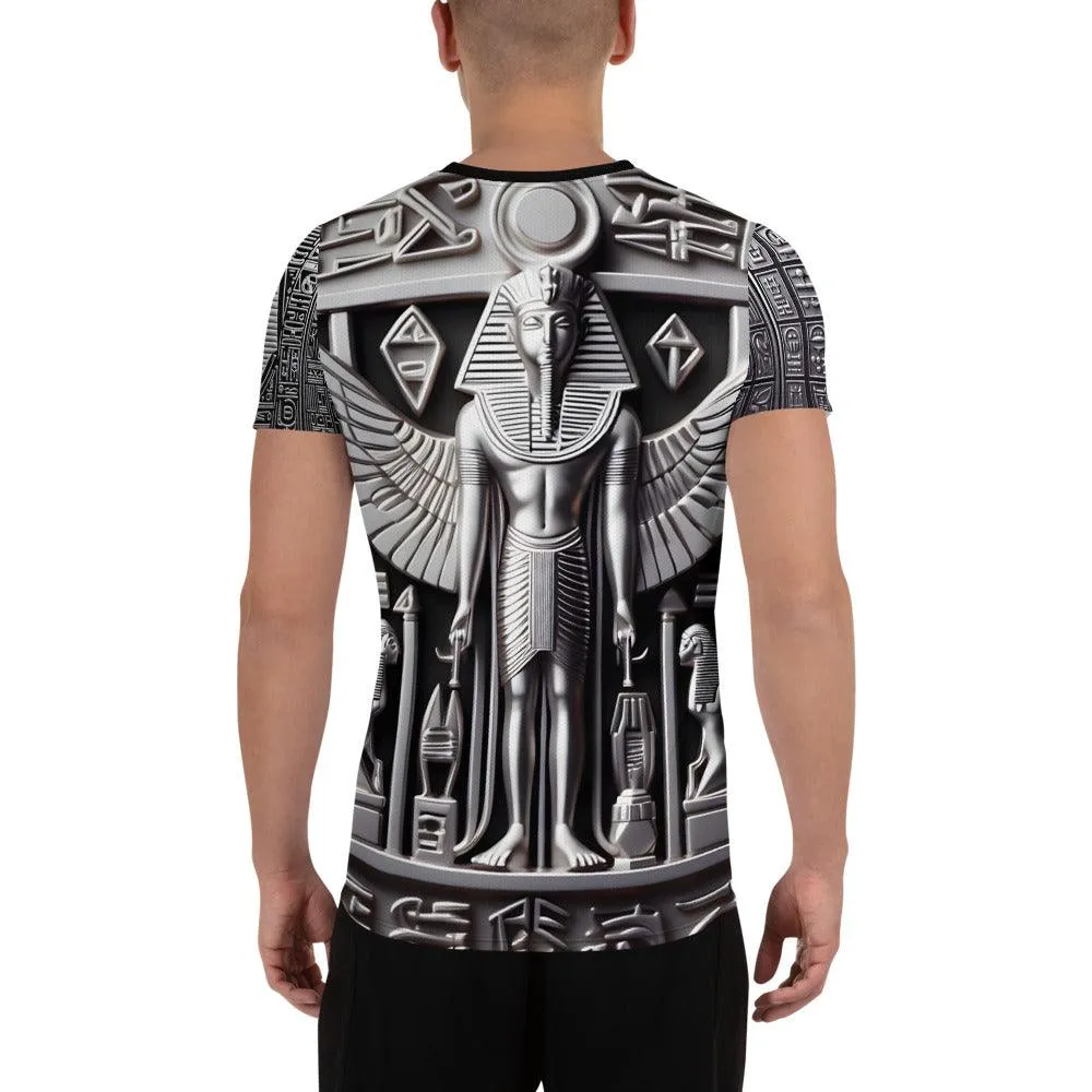 Eye Of Horus Egyptian Hieroglyphics  Men's Athletic Sublimation T-shirt by Meta Zen