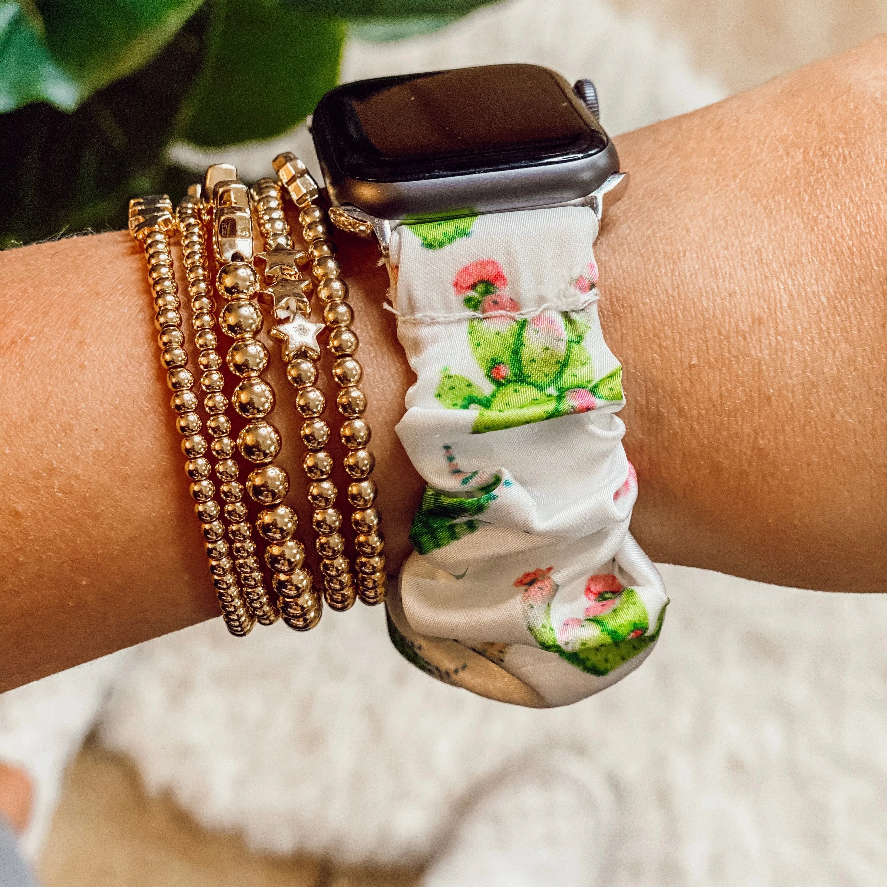 Floral cactus Apple Watch band