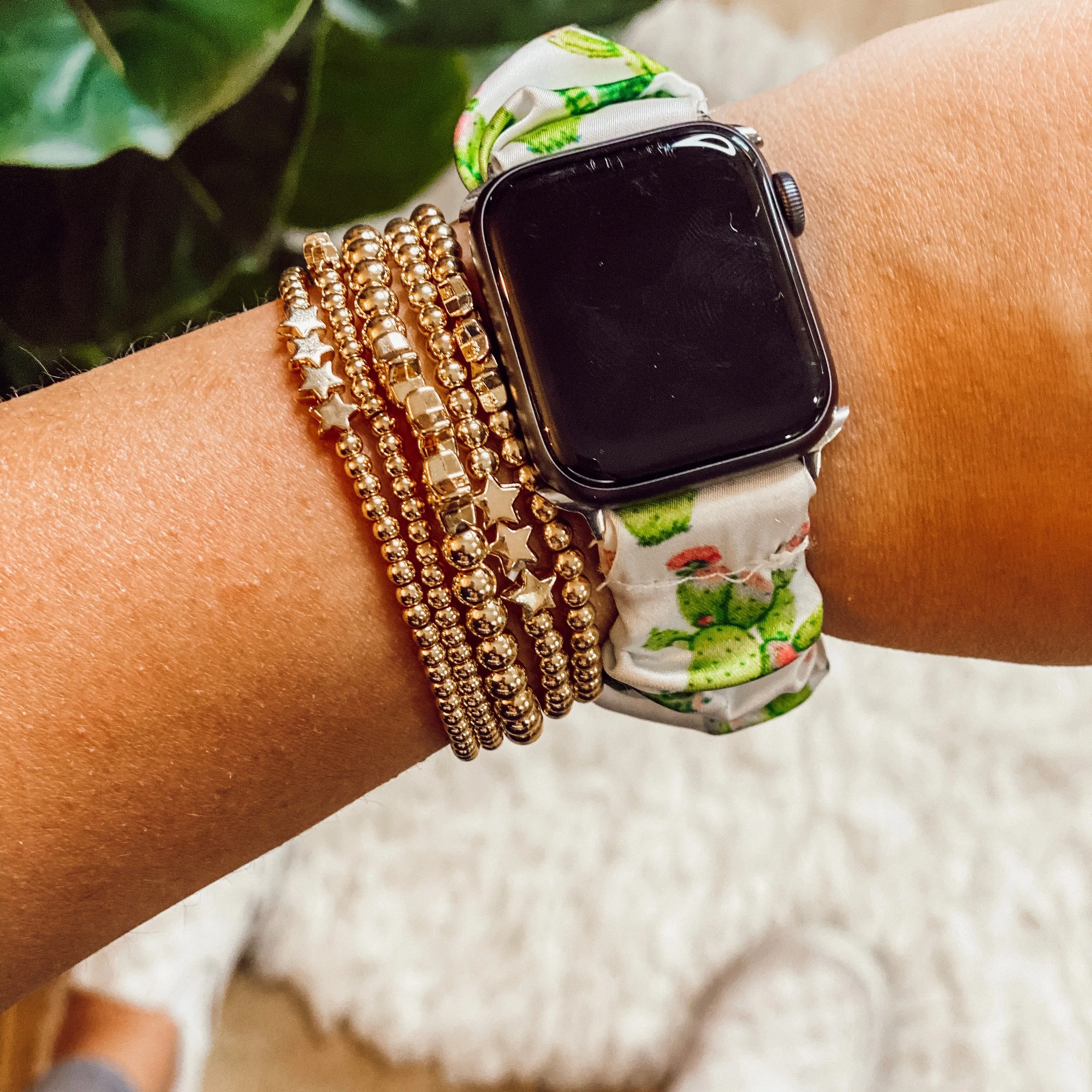 Floral cactus Apple Watch band