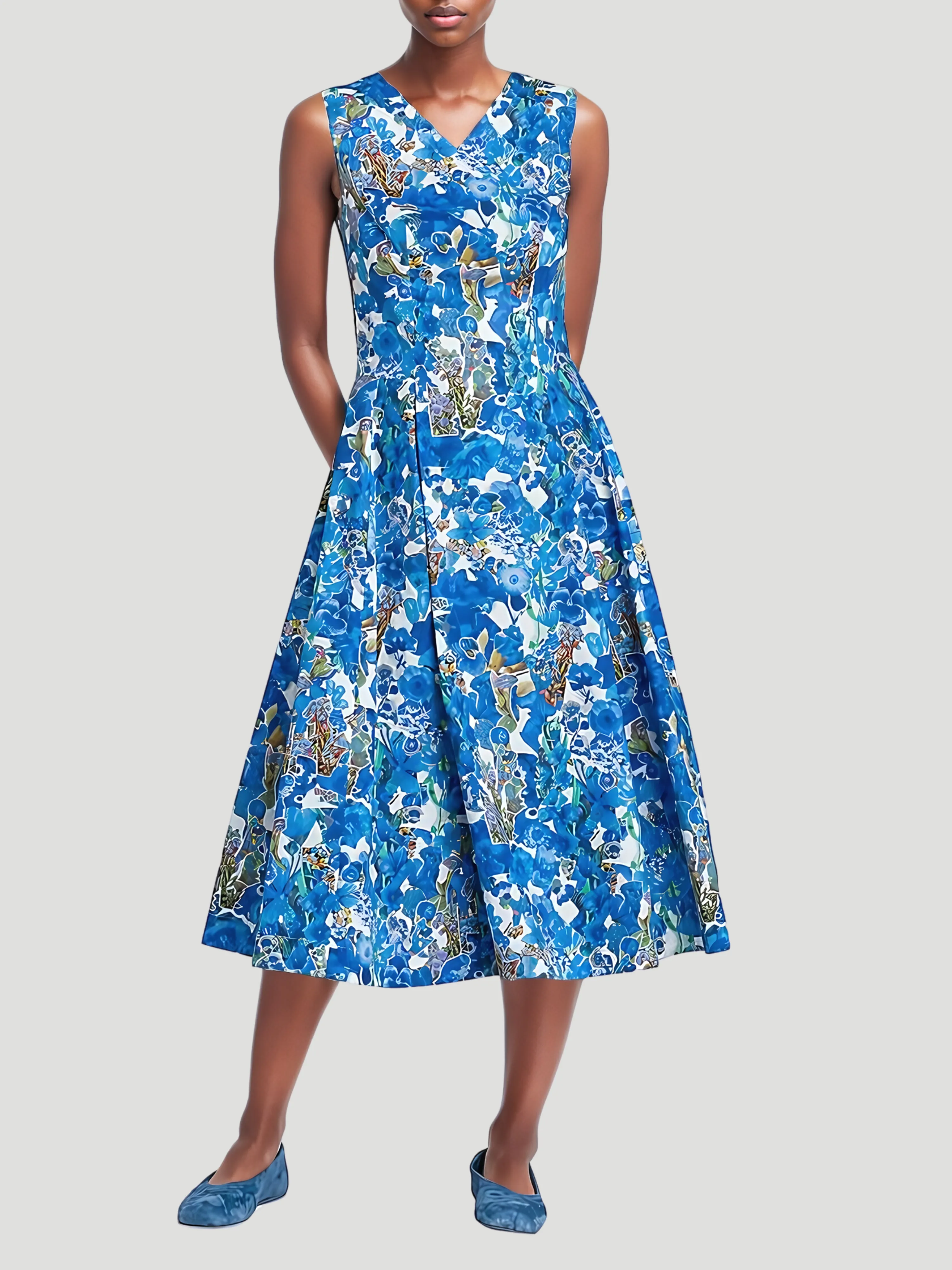 Floral Cotton Midi-Dress