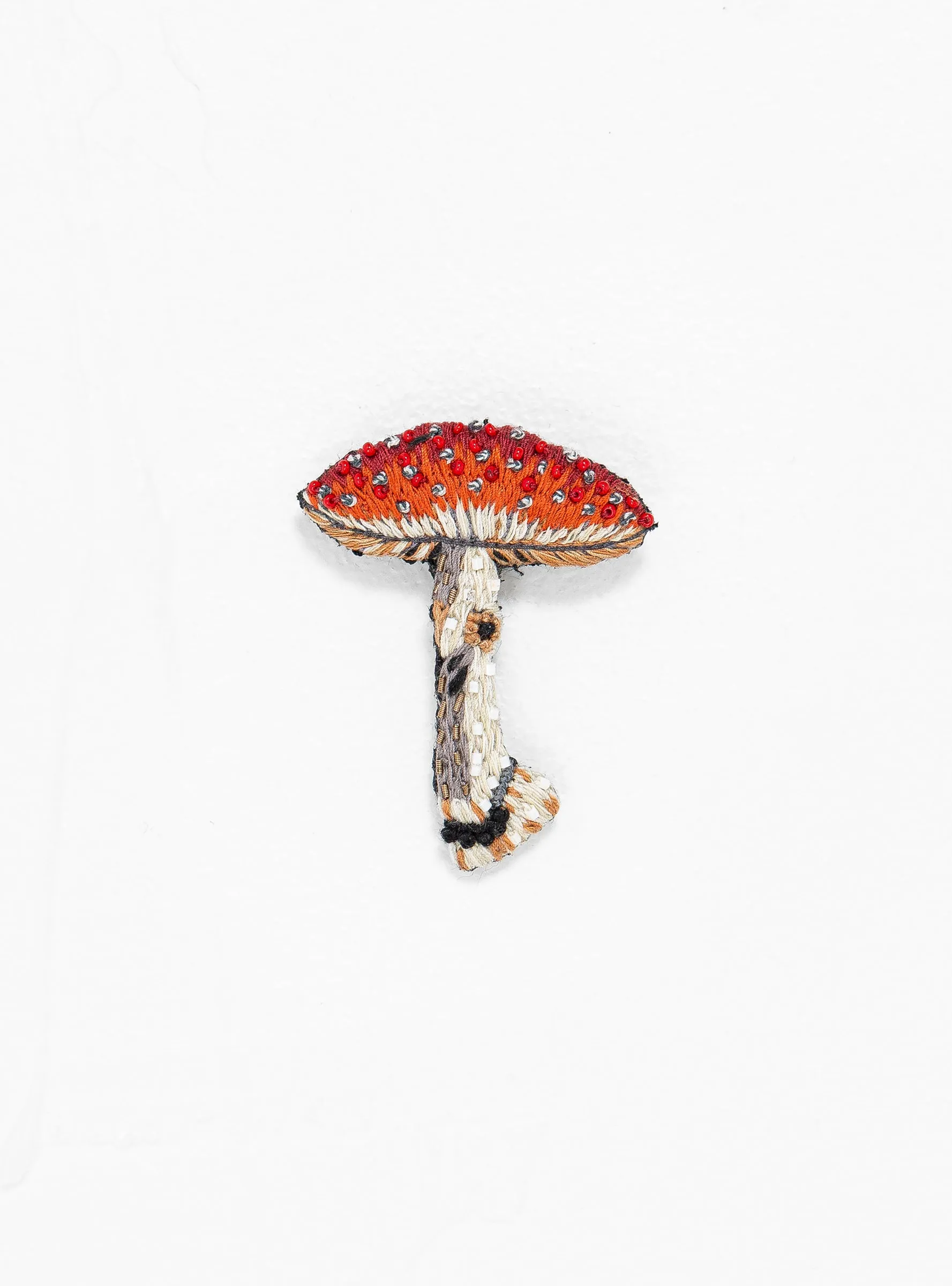 Fly Amanita Brooch Red