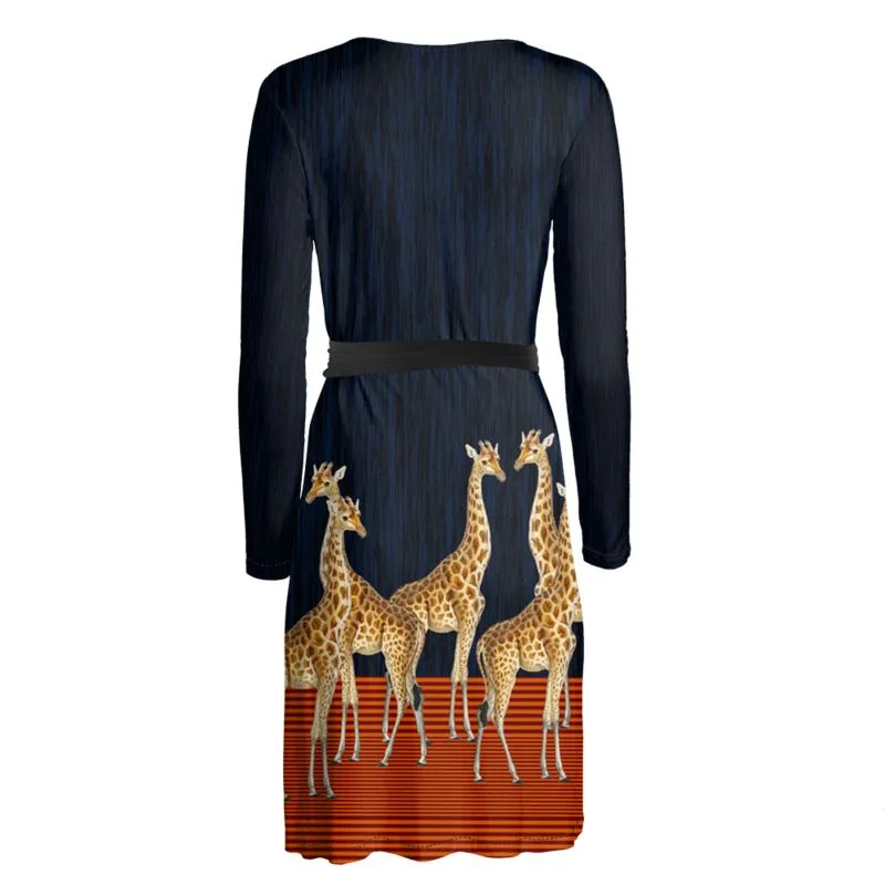 Giraffe Safari Wrap Dress