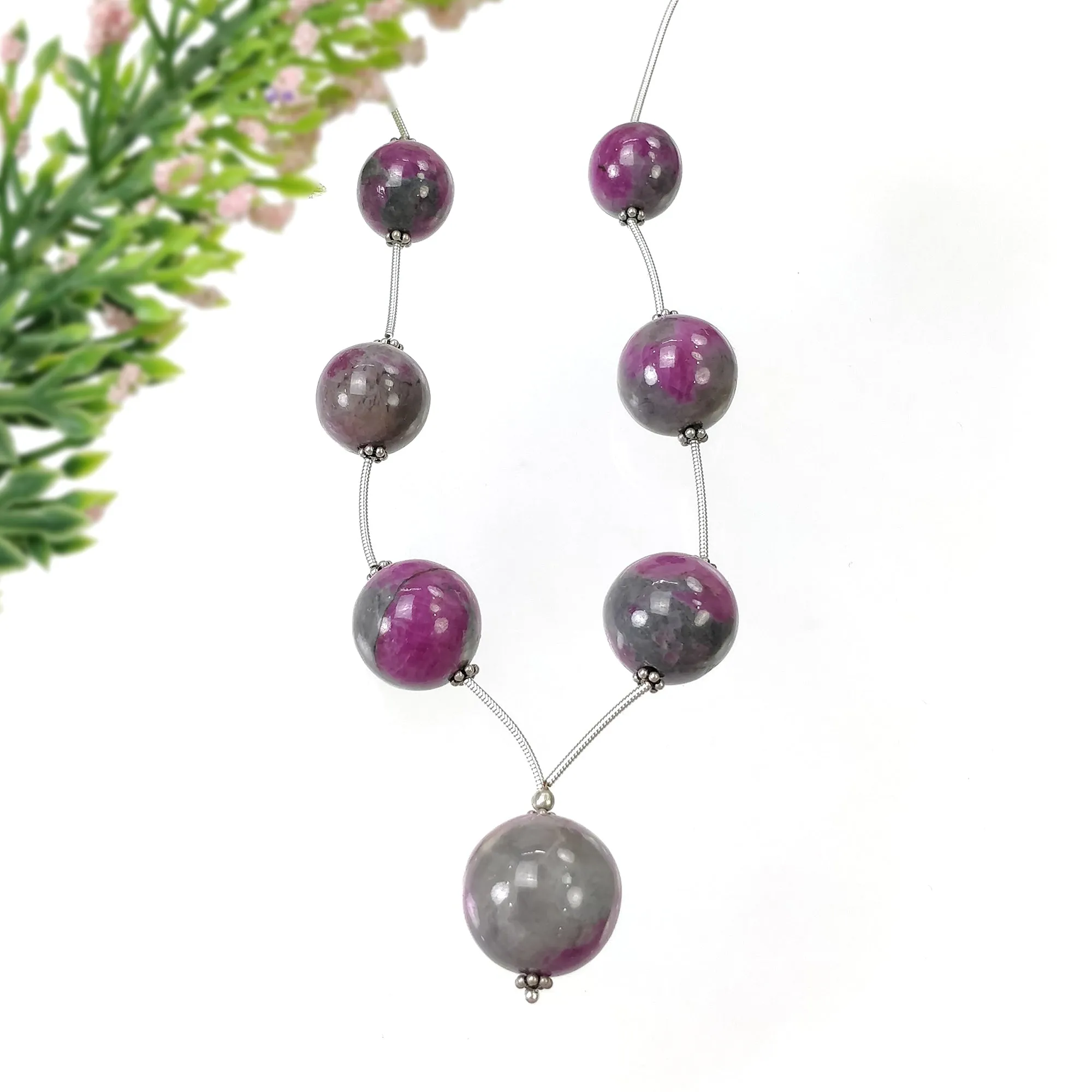 Global RUBY Gemstone Loose Beads : 206.50cts Natural Untreated Unheated Bi-Color Zoisite Ruby Balls 12.5mm - 17.5mm