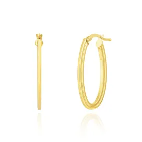 Gold Oval Hoop Earrings