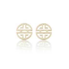 Gold Shou Stud Earrings