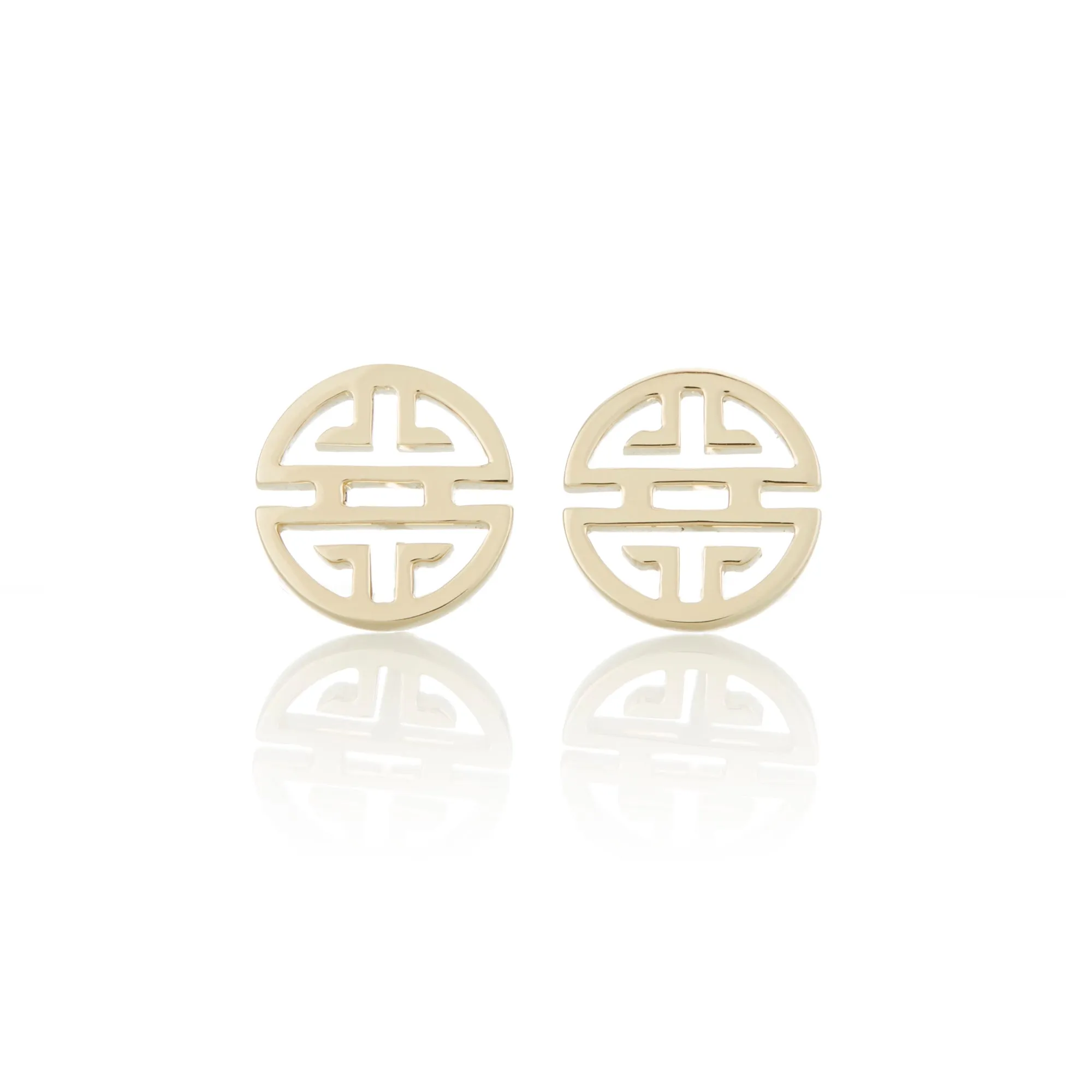 Gold Shou Stud Earrings