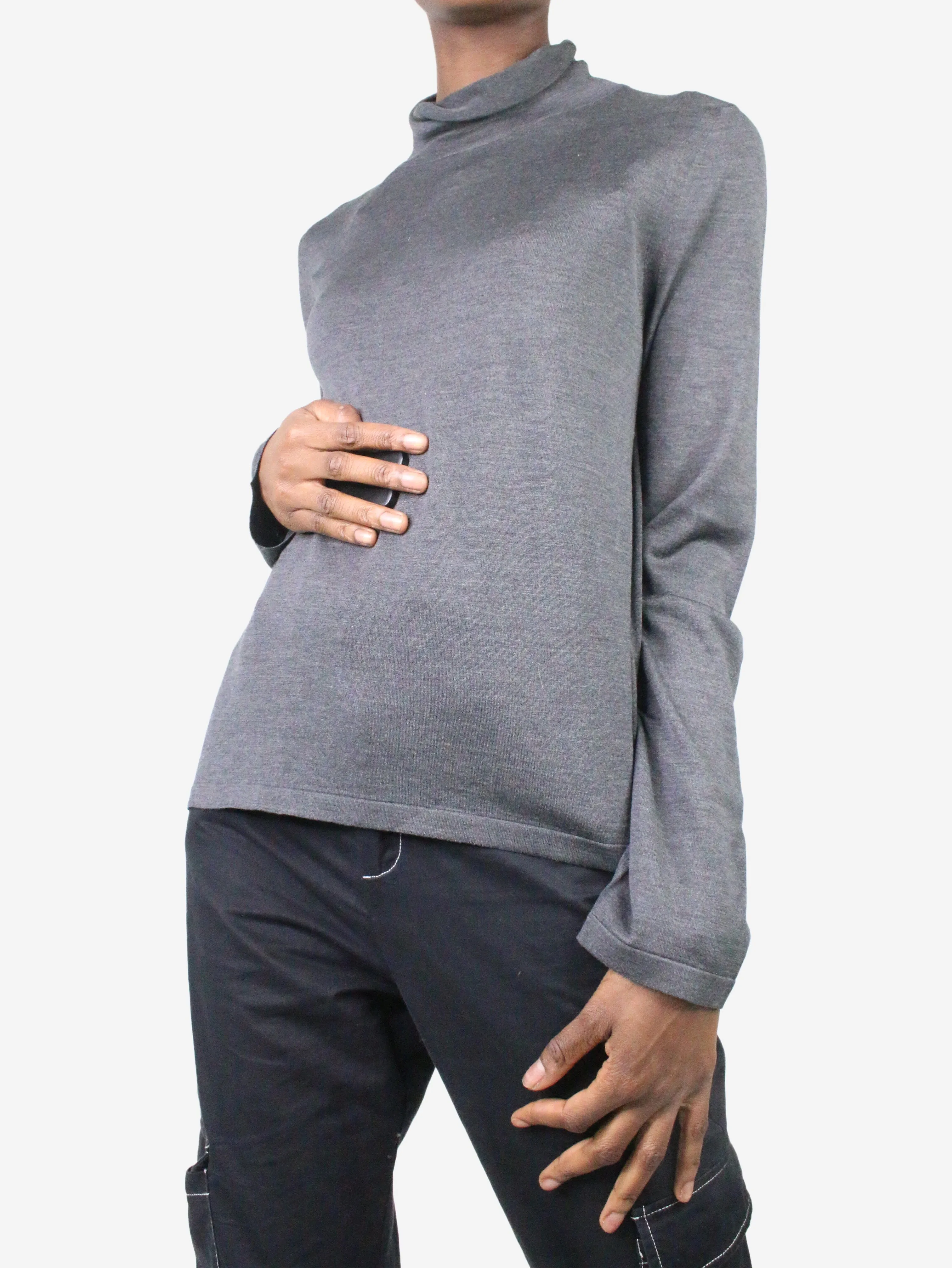 Grey roll-neck top - size M