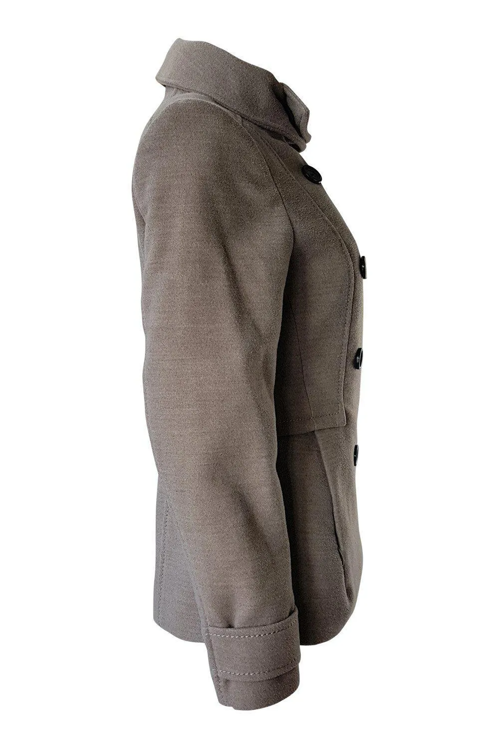 H&M 1990s Vintage Tan Brown Women's Double Breasted Pea Coat (36)