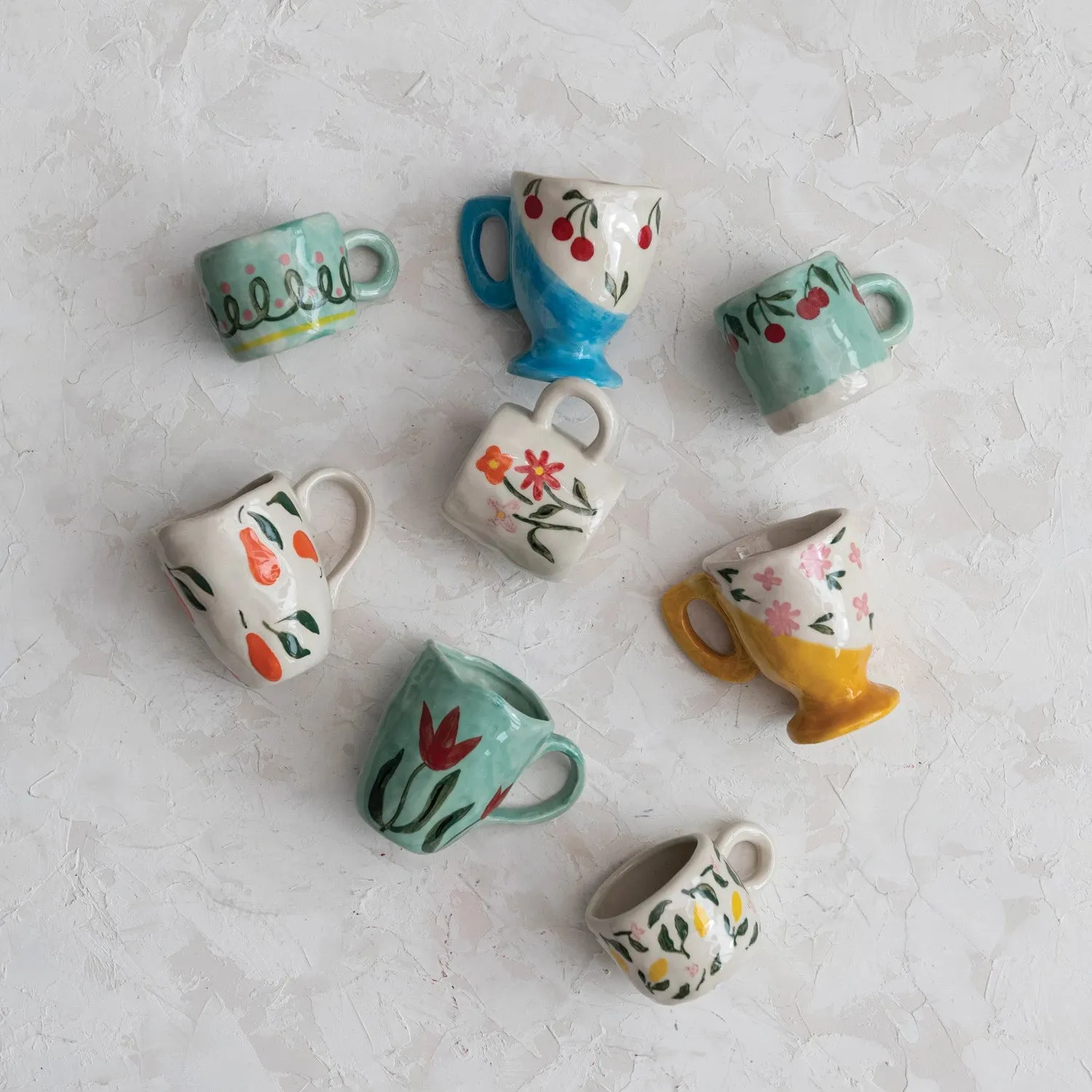 Hand-Painted Stoneware Espresso Mugs ~ Various Styles