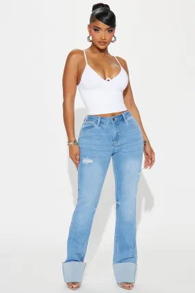 It's Cuffing Season Stretch Bootcut Jeans - Medium Wash