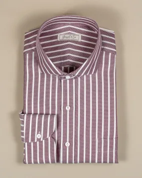 Jacquard Red Stripe Cotton Shirt MGC1485