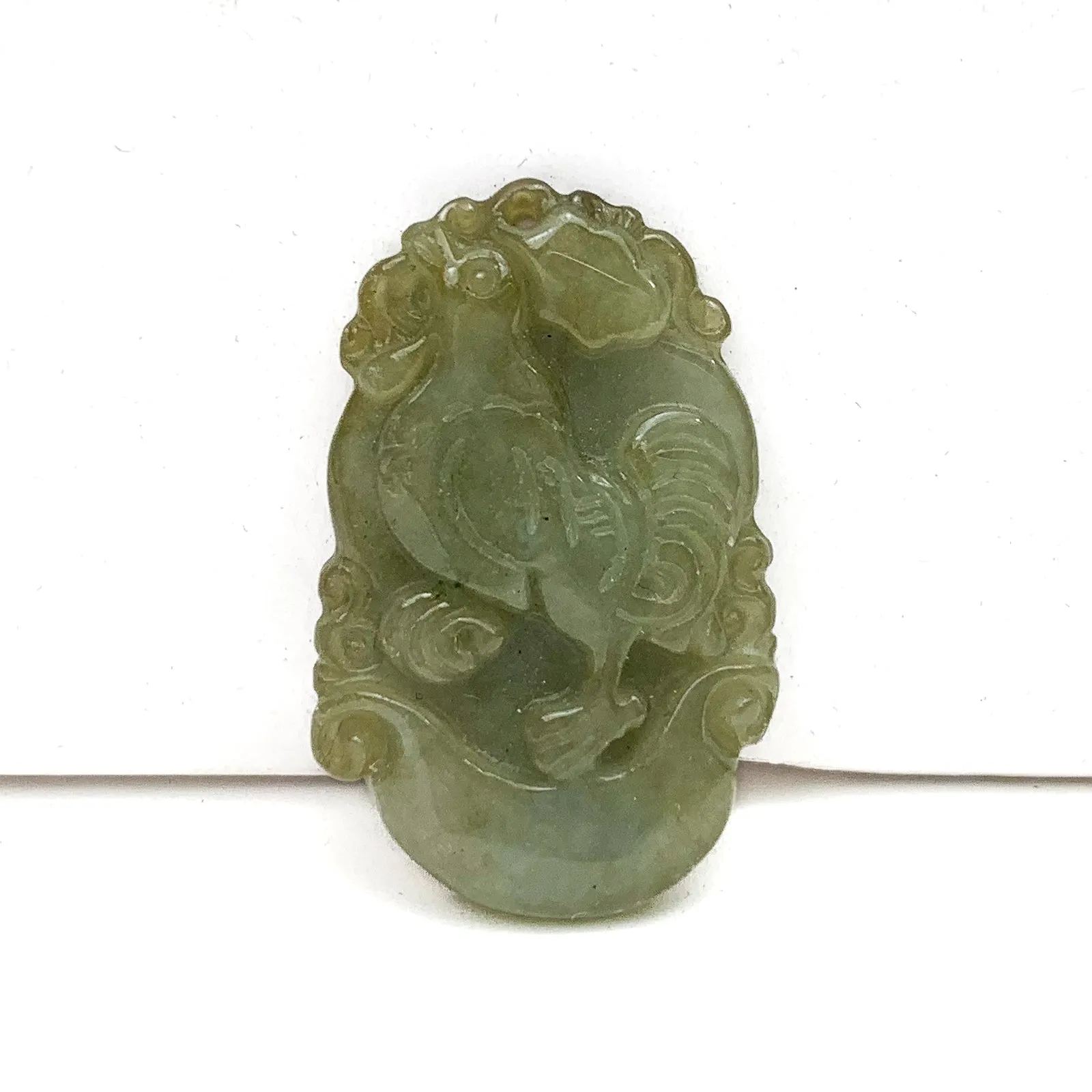 Jade Zodiac Fine Nephrite Pendant, Rooster