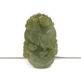 Jade Zodiac Fine Nephrite Pendant, Rooster