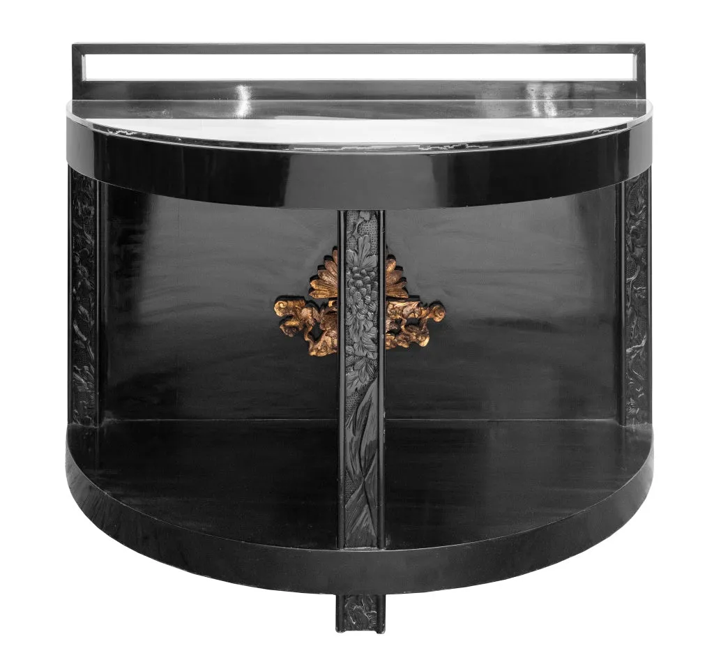 James Mont Asian Manner Ebonized Console Tables