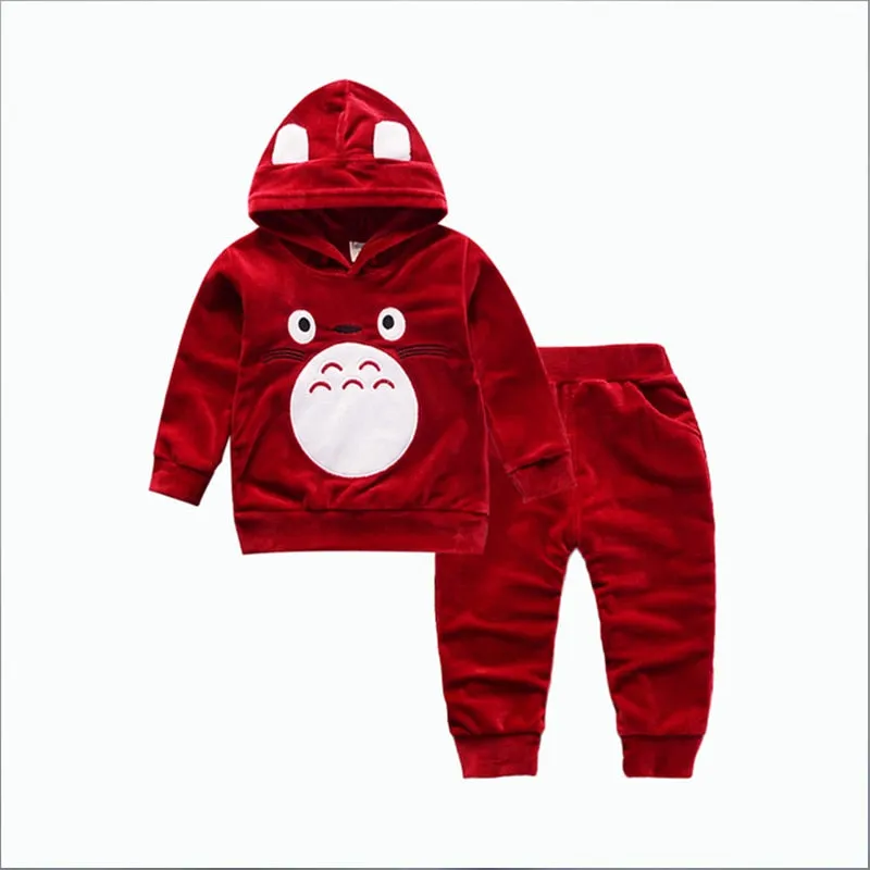 Kids Cartoon Velvet Hoodies