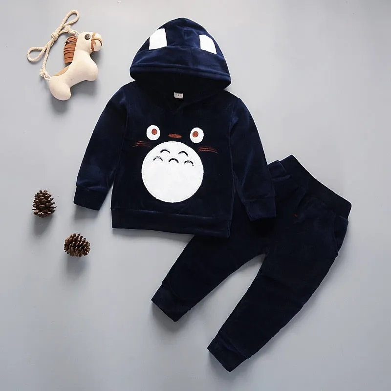 Kids Cartoon Velvet Hoodies