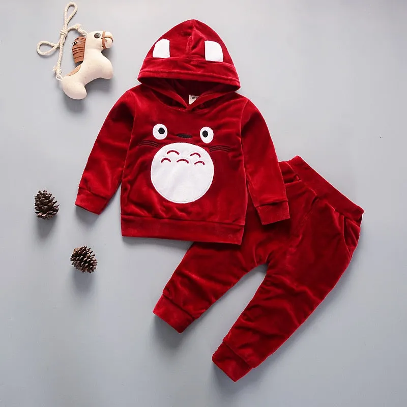 Kids Cartoon Velvet Hoodies