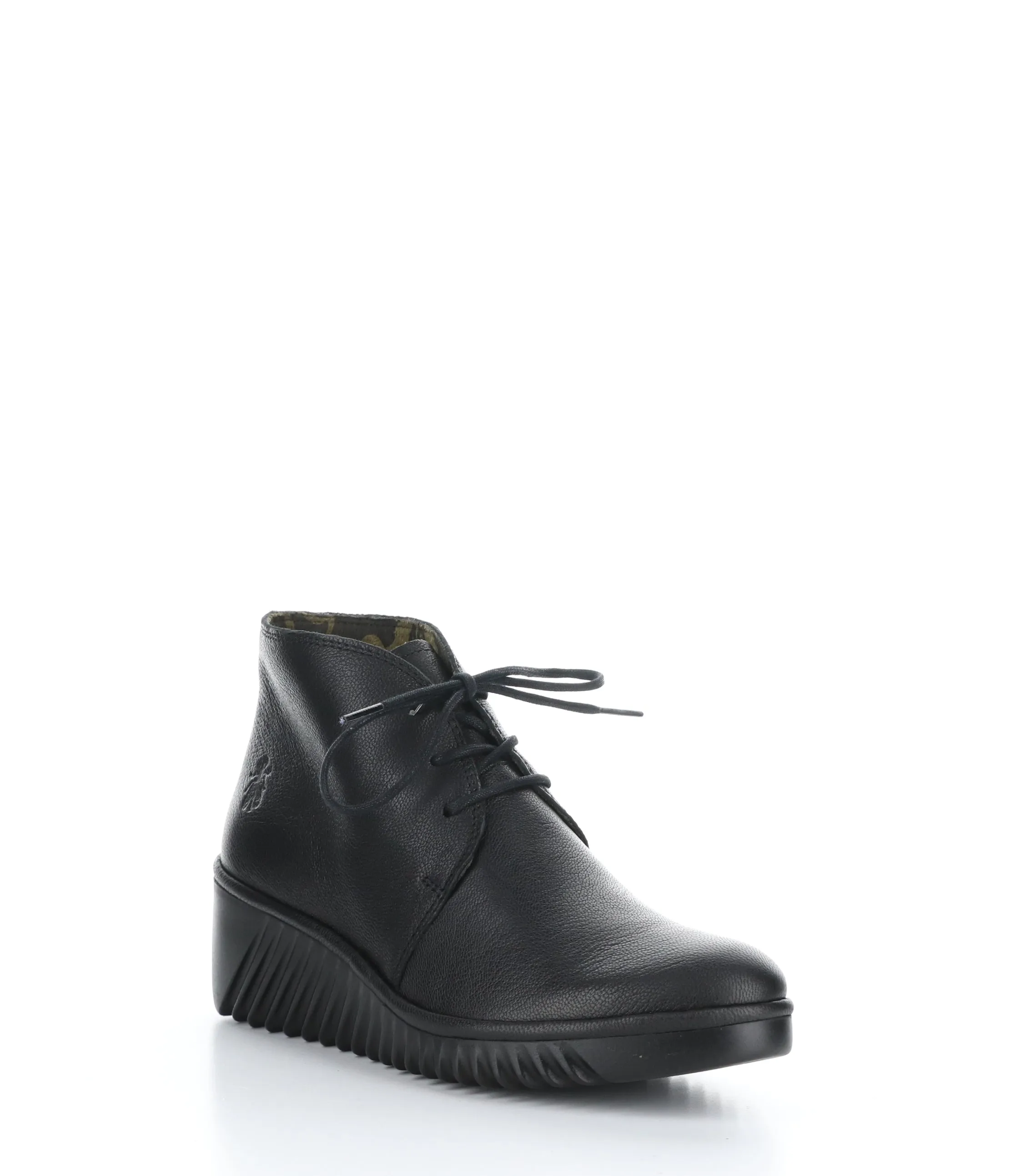 LARE335FLY Black Round Toe Ankle Boots