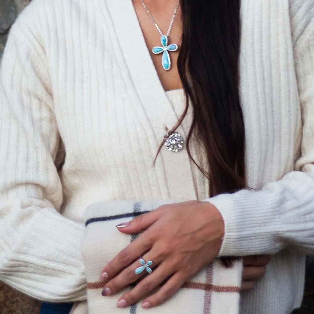 Larimar Kai Cross Pendant