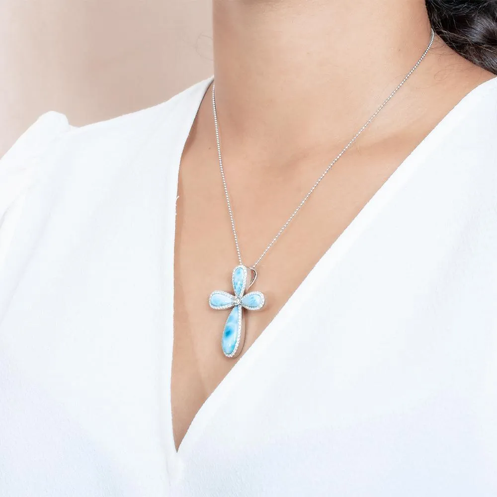 Larimar Kai Cross Pendant