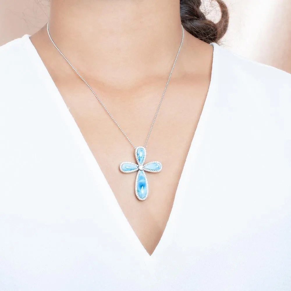 Larimar Kai Cross Pendant