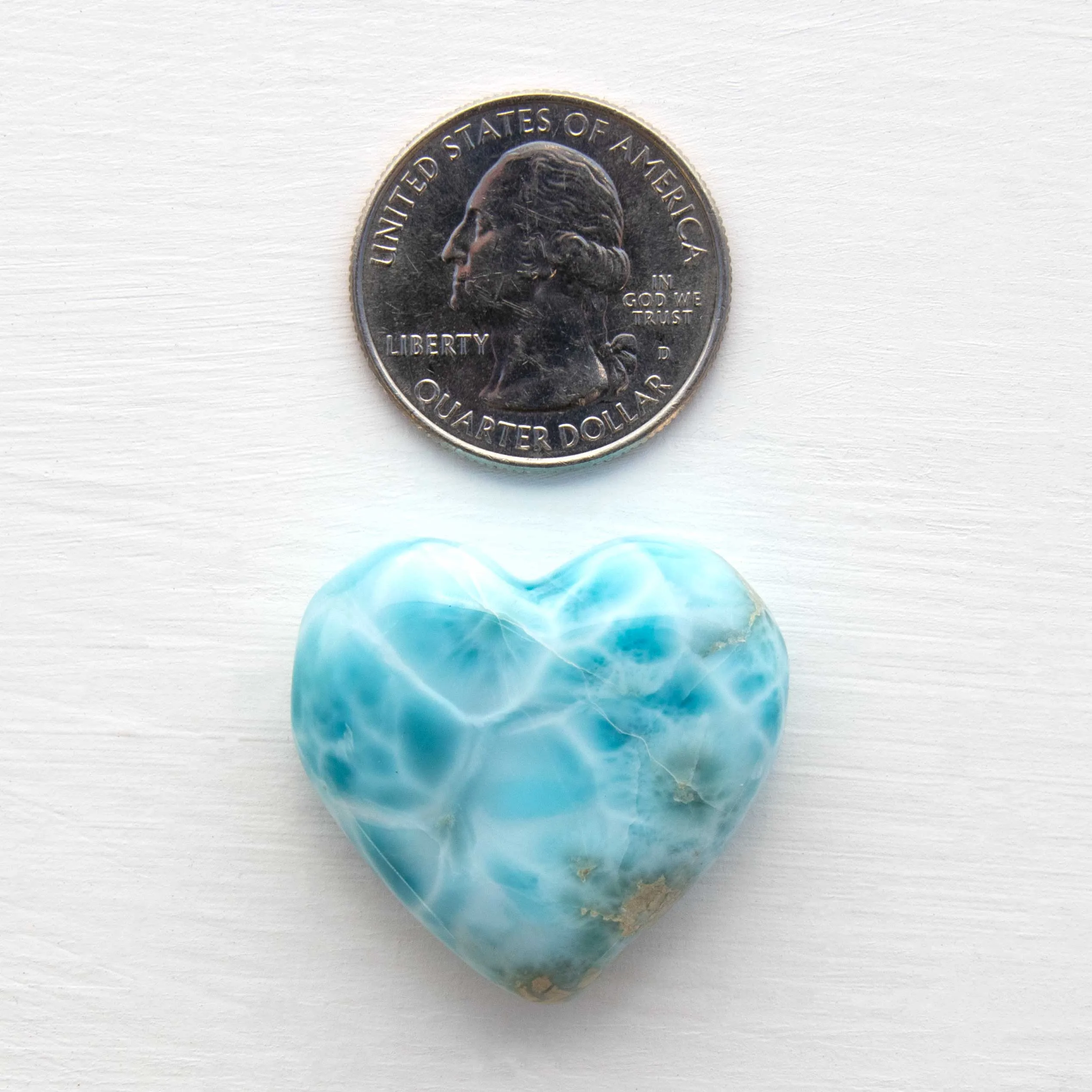 Larimar- Small Heart, A Grade