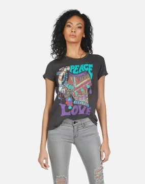 Lauren Moshi Wolf Peace Love Camel T-Shirt