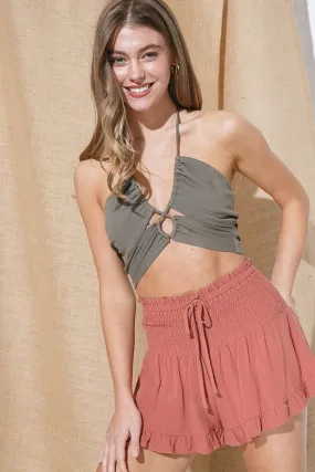 Lila Ribbed Halter Top