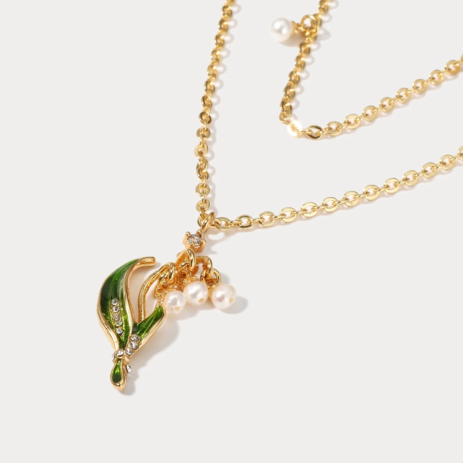 Lily Of The Valley Enamel Necklace