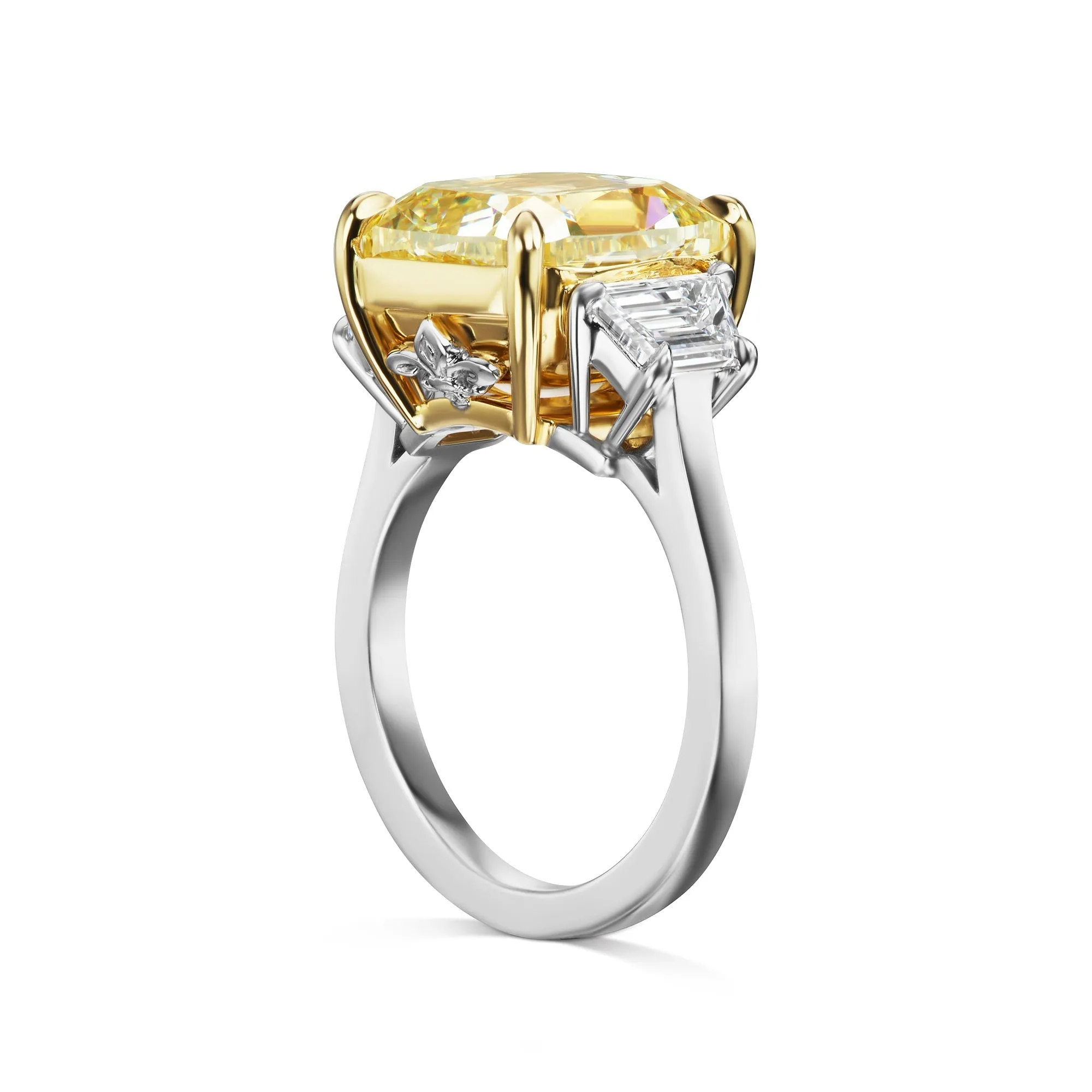 LIS 9 CARAT CUSHION CUT FANCY YELLOW COLOR SI1 CLARITY DIAMOND ENGAGEMENT RING PLATINUM GIA CERTIFIED 8 CT FBGY SI1 BY MIKE NEKTA