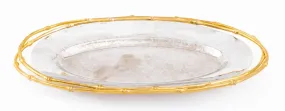 L'Objet Modern Oval Tray Gilded Border