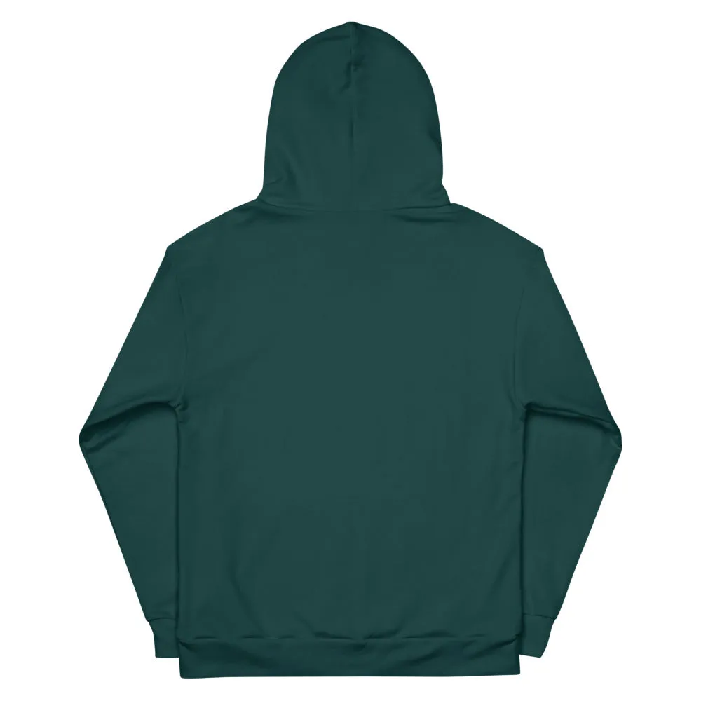 LOOSE FIT PRINTED HOODIE - GREEN