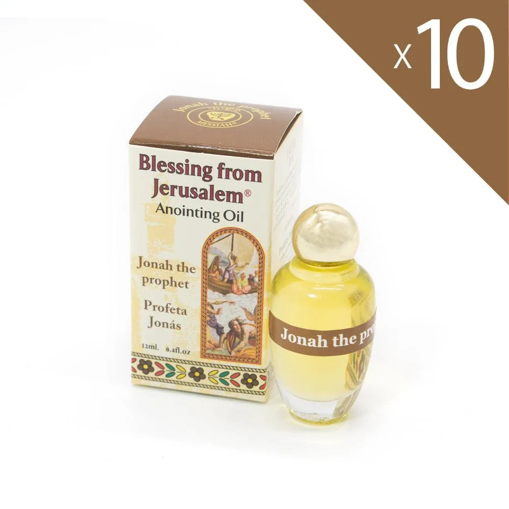 Lot of x 10 Anointing Oil Jonah the Prophet 12ml - 0.4oz From Holyland (10 bottles)