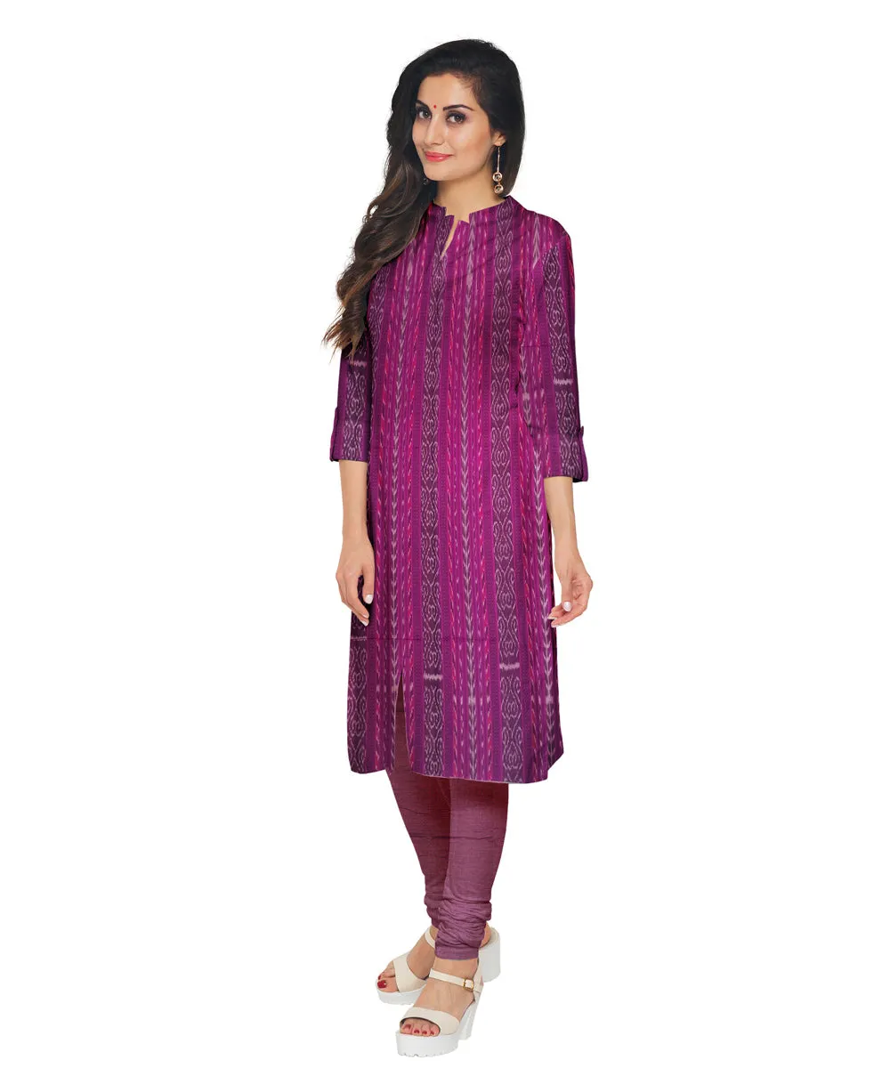 Magenta handwoven cotton nuapatna dress material