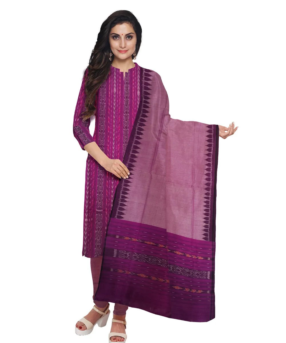 Magenta handwoven cotton nuapatna dress material