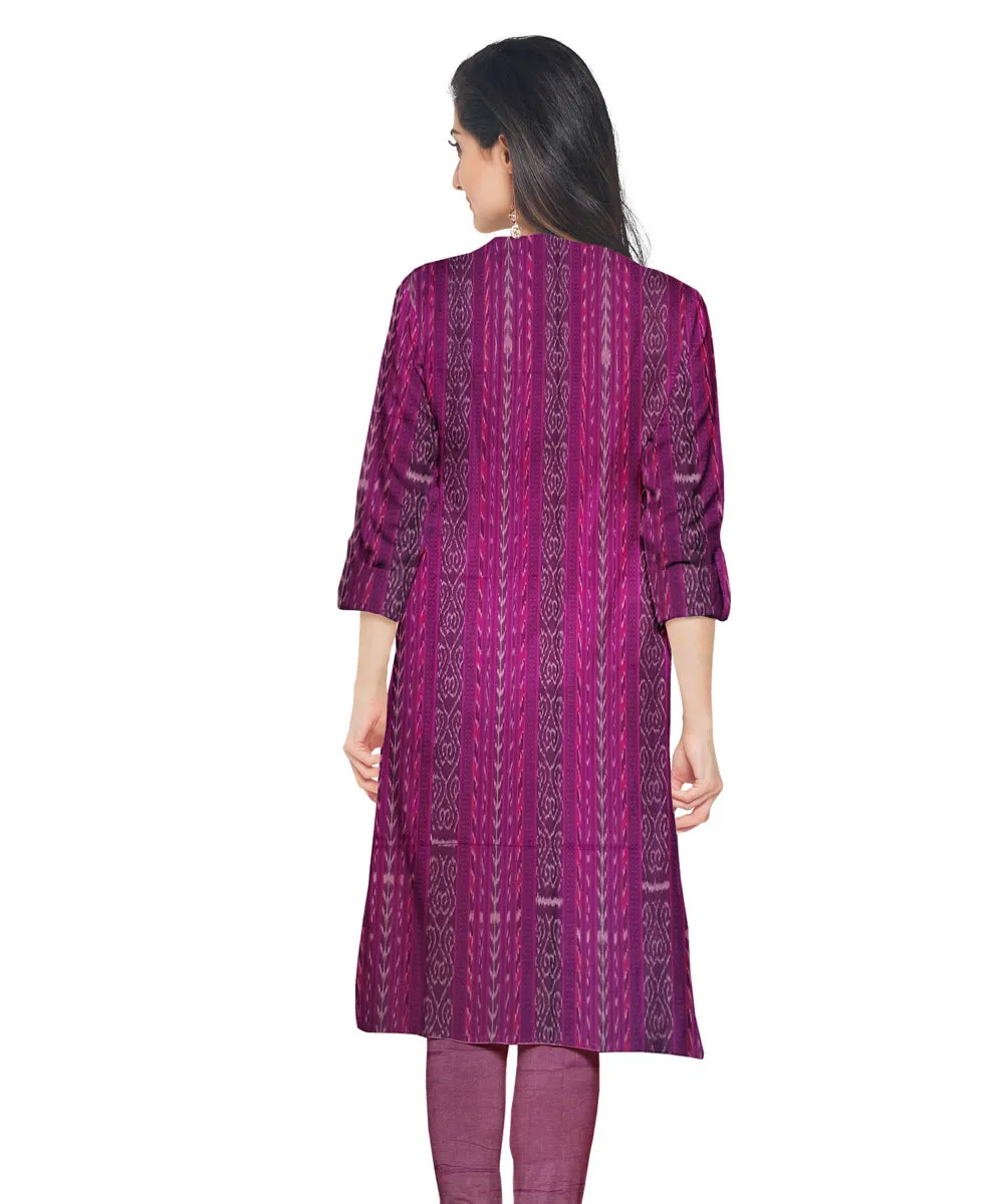 Magenta handwoven cotton nuapatna dress material