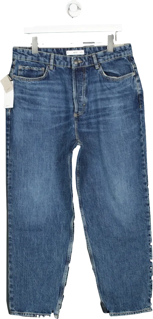 MANGO Blue Tapered Loose Cropped Jeans BNWT W32