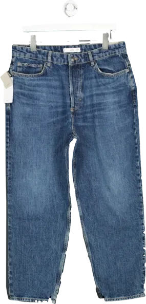 MANGO Blue Tapered Loose Cropped Jeans BNWT W32