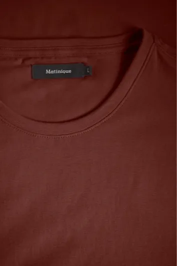 Matinique Jermalink Cotton Stretch Crew T-Shirt/Claret - New AW23