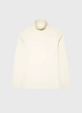 Men's Extra-Fine Merino Roll Neck in Archive White