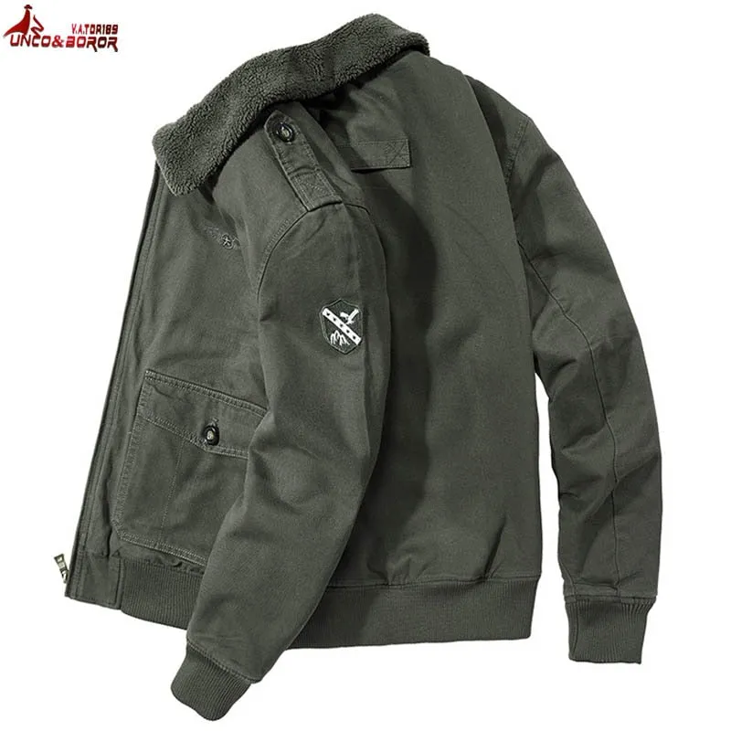 Men's Windbreaker Streetwear Cargo Jacket Winter Thick Warm Coat Fleece Lined Military heated Jackets Cotton Parkas Clothing