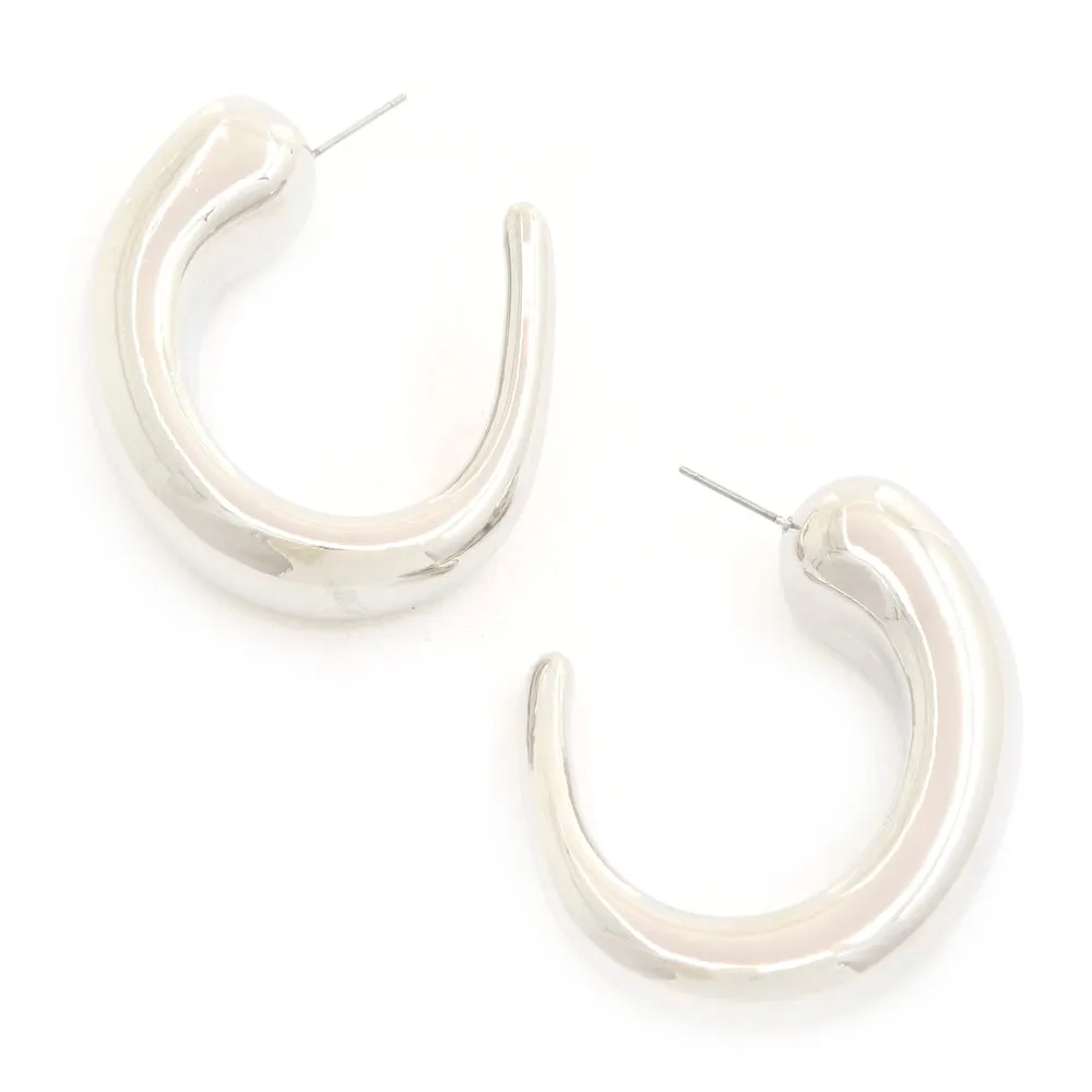 Metal Open Circle Earring