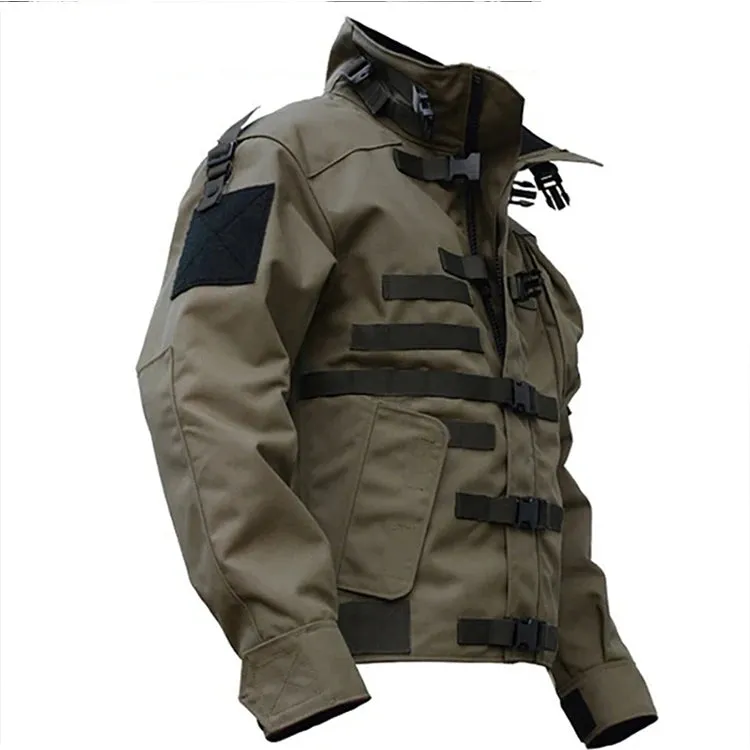 Military Tactical Jacket Men's Waterproof Wear-resistant Multi-pocket Bomber Jackets Outdoor Hiking Windproof Coat