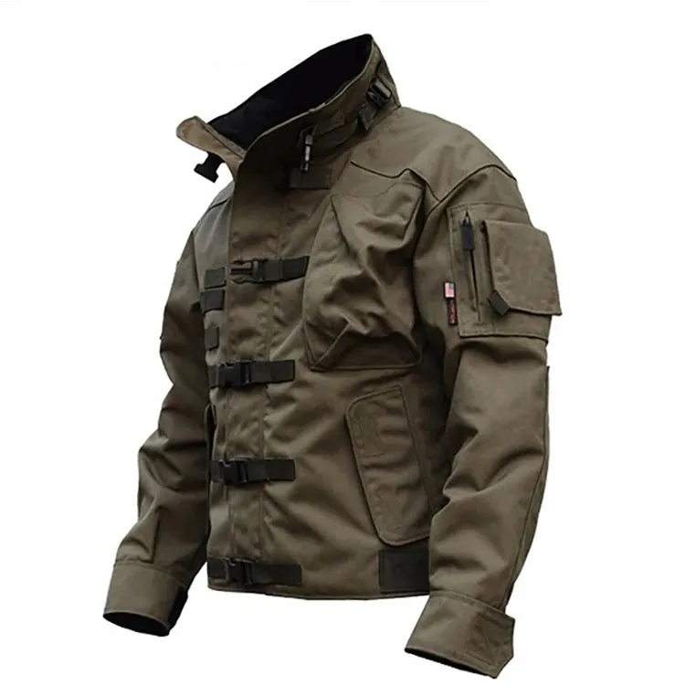 Military Tactical Jacket Men's Waterproof Wear-resistant Multi-pocket Bomber Jackets Outdoor Hiking Windproof Coat