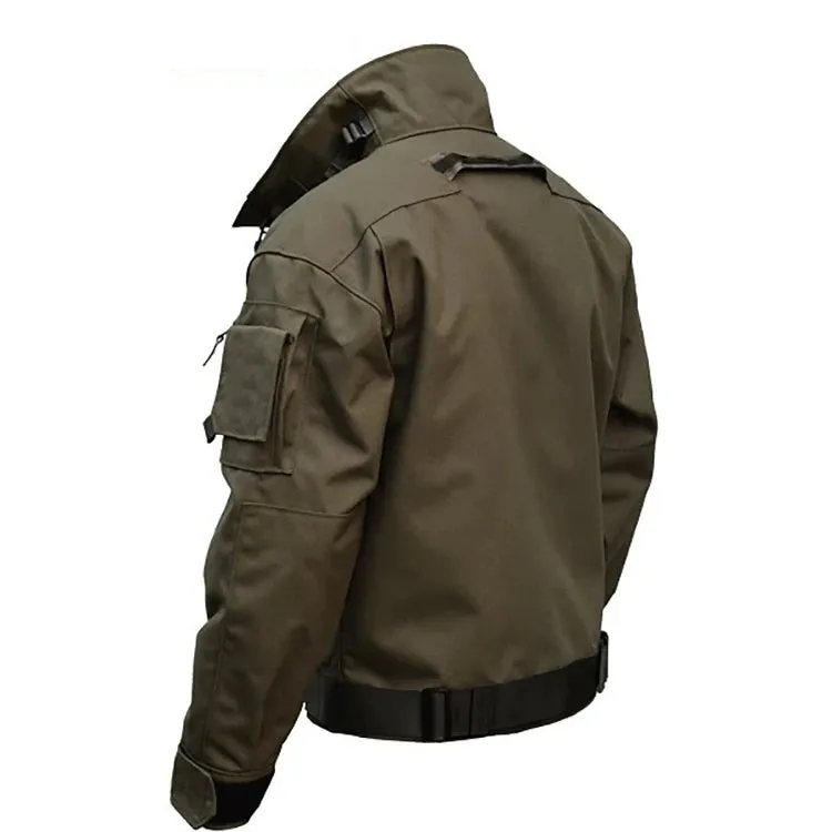 Military Tactical Jacket Men's Waterproof Wear-resistant Multi-pocket Bomber Jackets Outdoor Hiking Windproof Coat